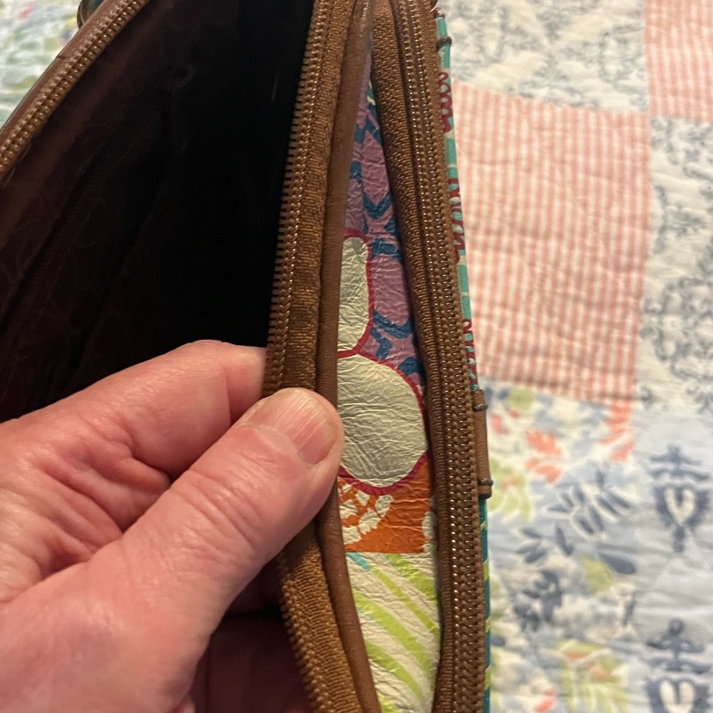 EUC Fossil floral patchwork leather crossbody bag - Picture 9 of 15